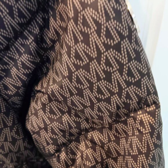 Michael Kors All Over Down Jacket Mint Brown Faux Fur Hood - Picture 8 of 8